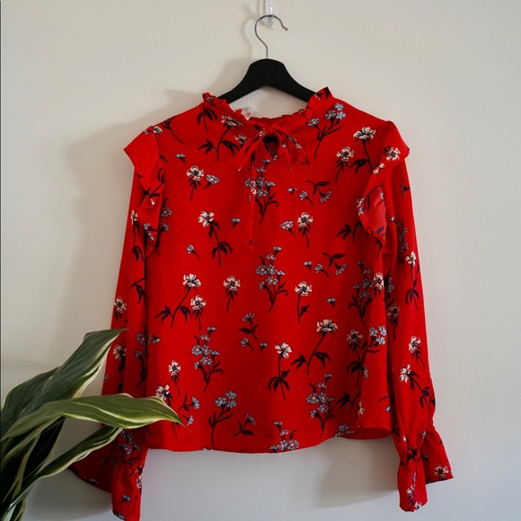 Red Floral Top - Picture 2 of 4